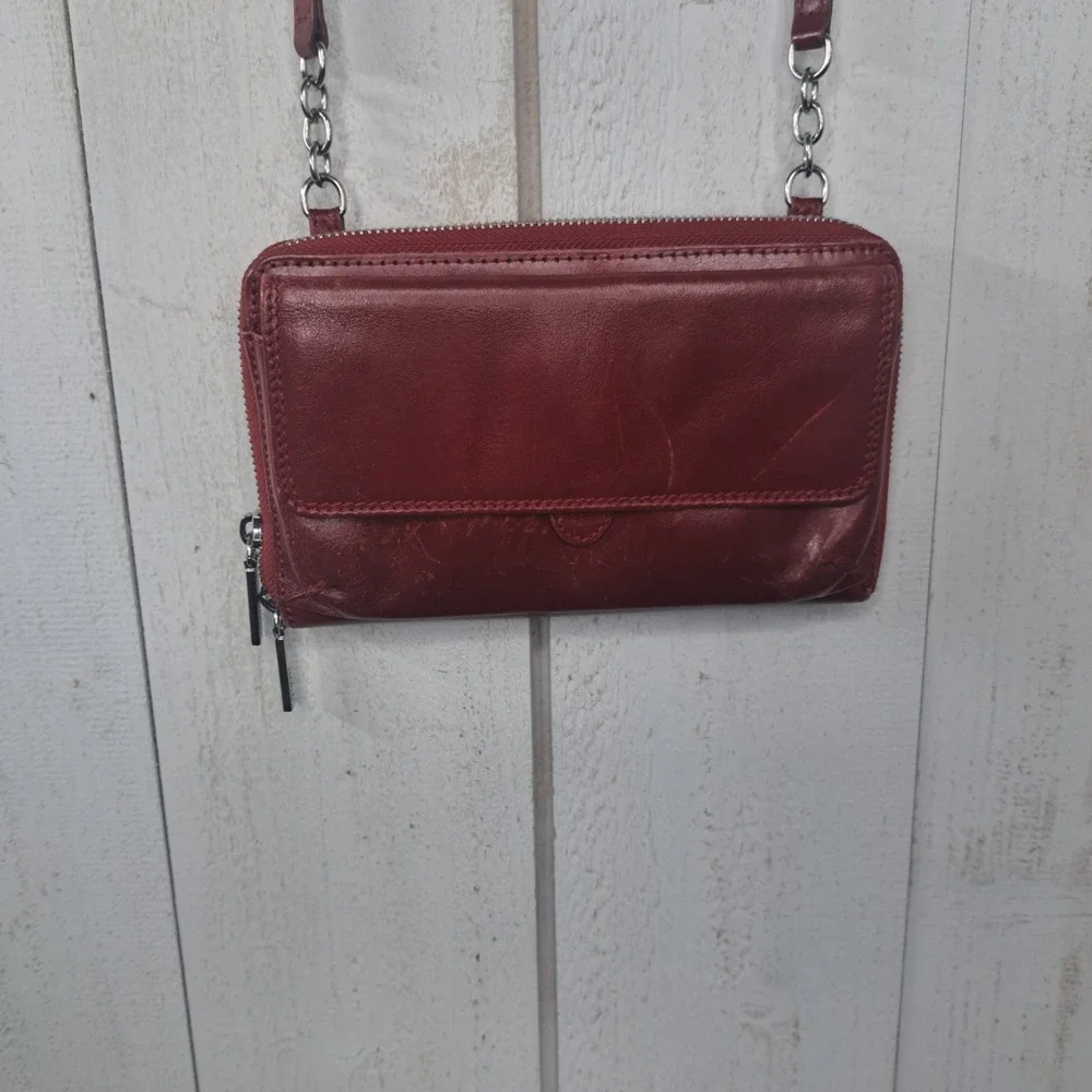 Vintage Revival Dark Academia Original‎ HOBO Leather Crossbody Oxblood Clutch
